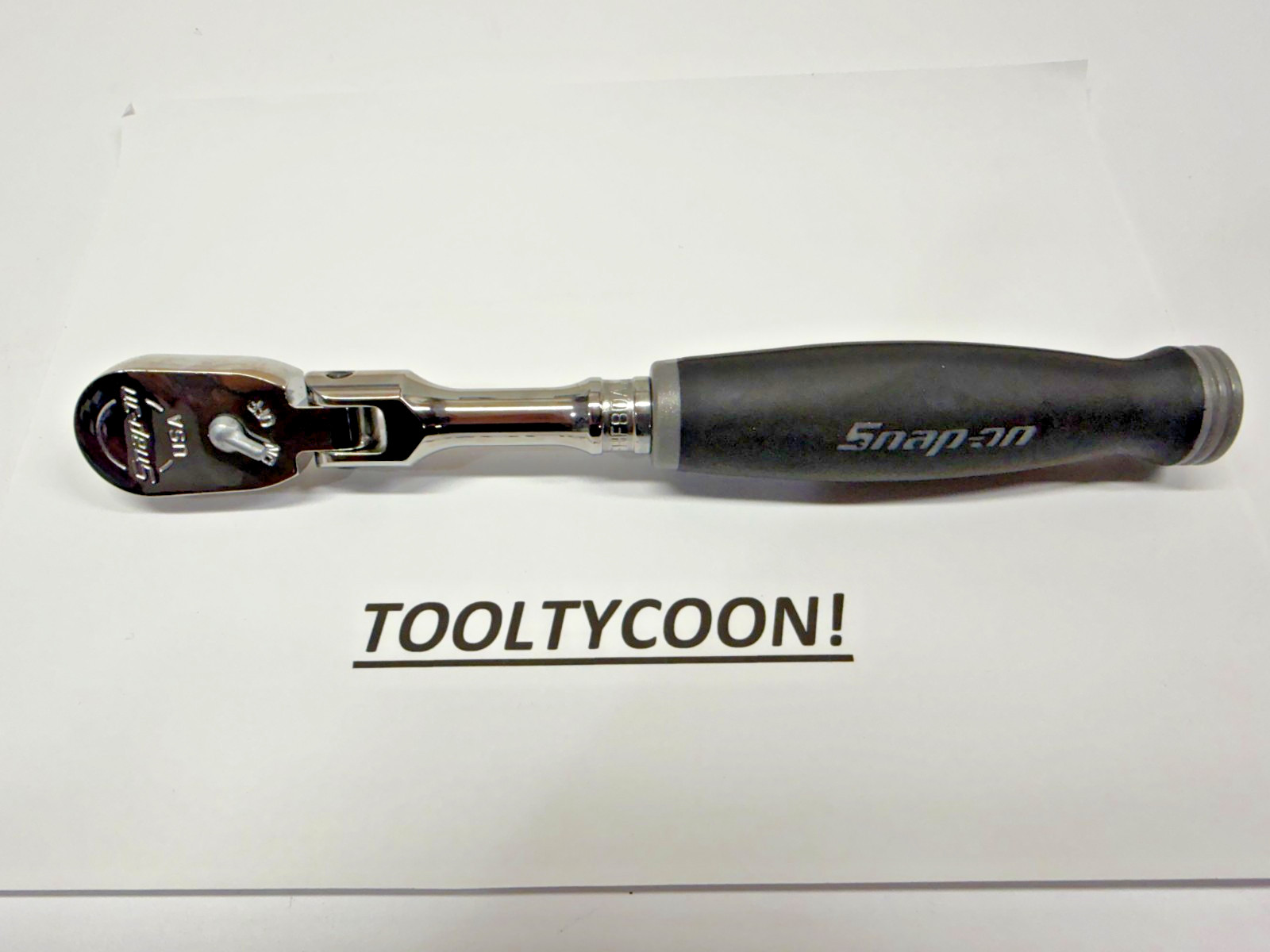 Snap-on Tools NEW DARK TITANIUM Soft Grip 3/8″ Drive Flex Head Ratchet FHF80ADT