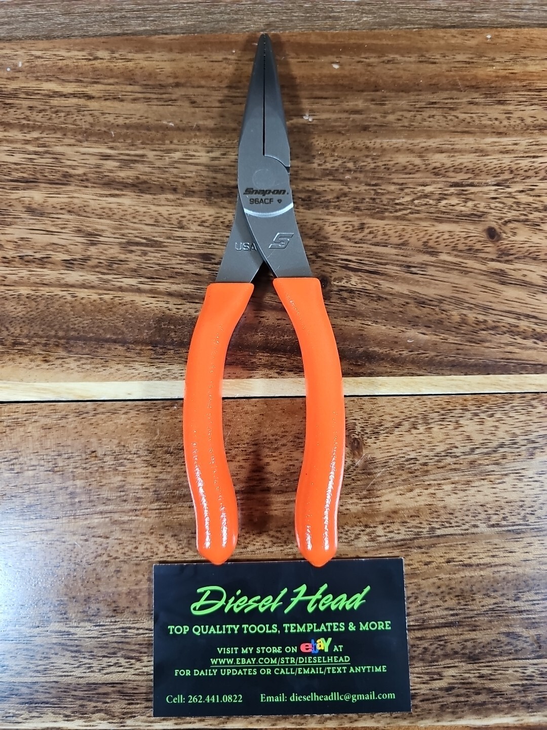 *NEW* Snap On 96ACF – 8″ Talon Grip™ ORANGE NEEDLE Nose Pliers FREE SHIPPING