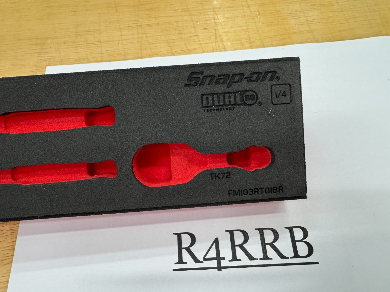 Snap-on Tools RED FOAM ORGANIZER for 3pc 1/4″ Drive Ratchet Set FM103RT01BR