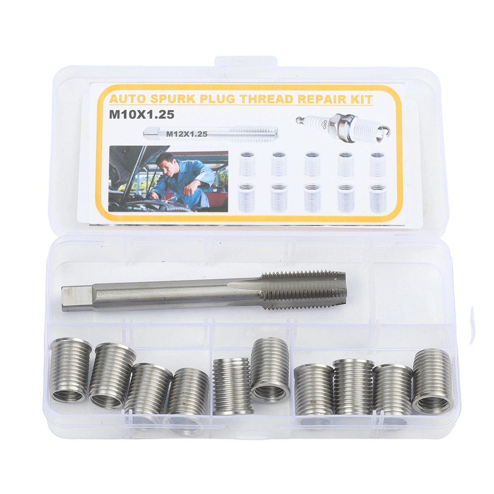 11pcs Thread Hole Repair Kit M10X1.25 Tap for Engine and Generator Spark Repair