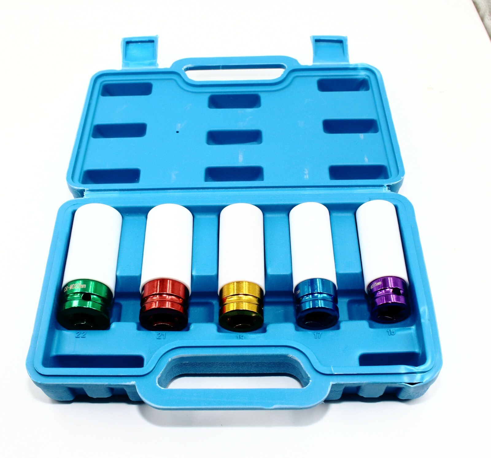 1/2 Drive Impact Socket Set Kit 15mm 17mm 19mm 21mm 22mm Non Marring Thin Wall