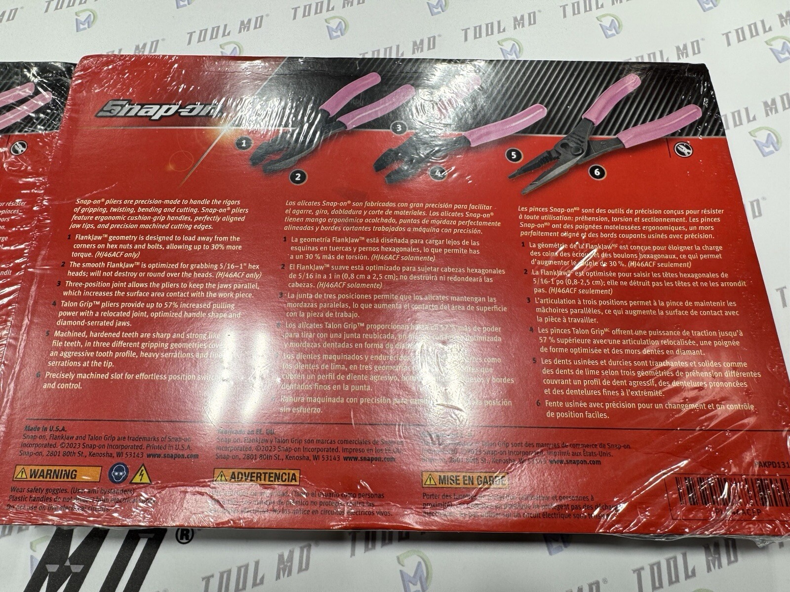 Snap-on Tools USA NEW PINK Slip Joint Pliers Set PL347ACFP PL346ACFP PL344BCFP