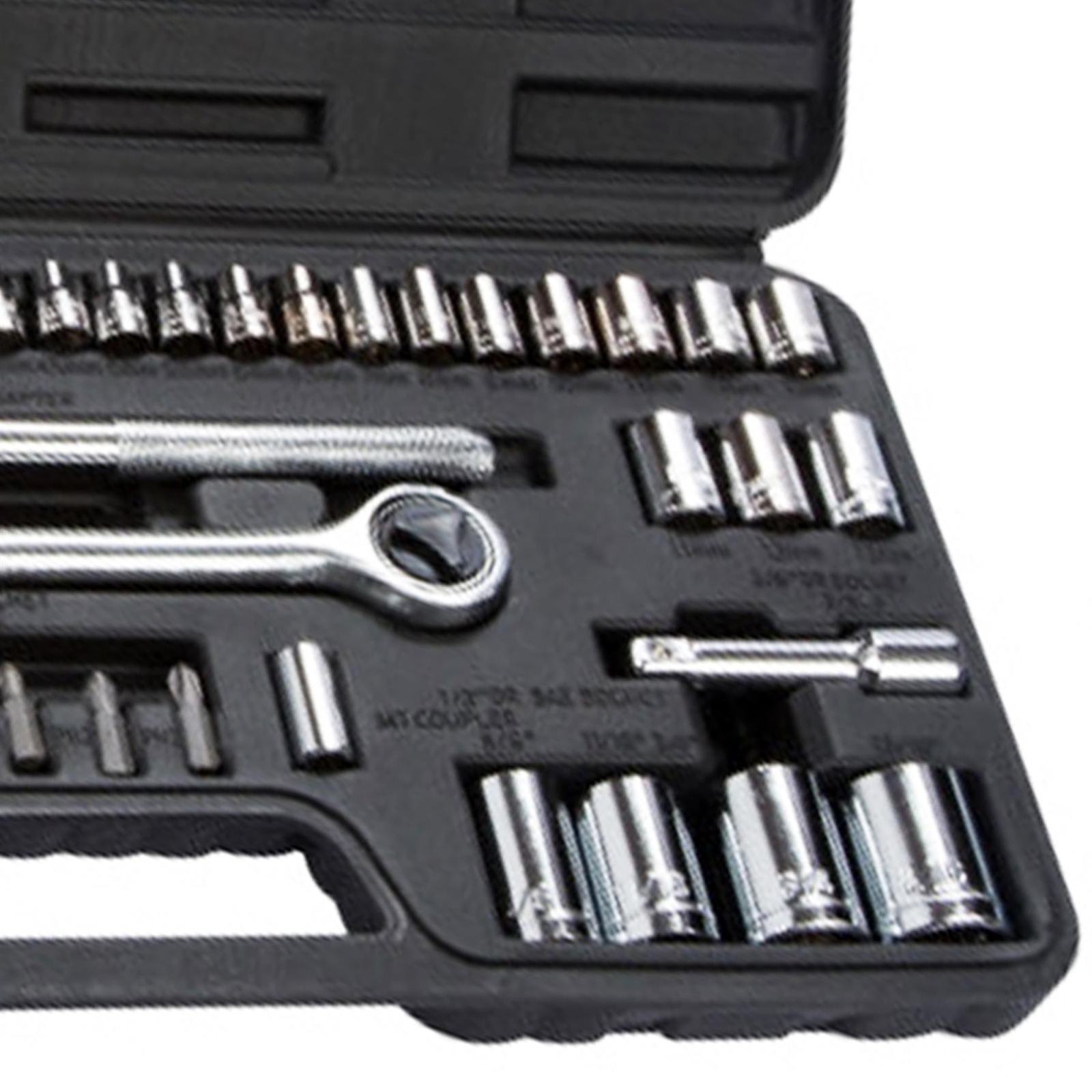 BlueSpot 52Pcs Metric Imperial Socket Set 3/8″ 1/4″ Drive Ratchet Extension