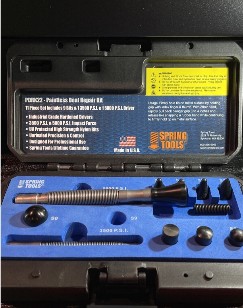 SPRING TOOLS # PDRK22 – HAMMERLESS DENTLESS PAINT DENT REPAIR KIT