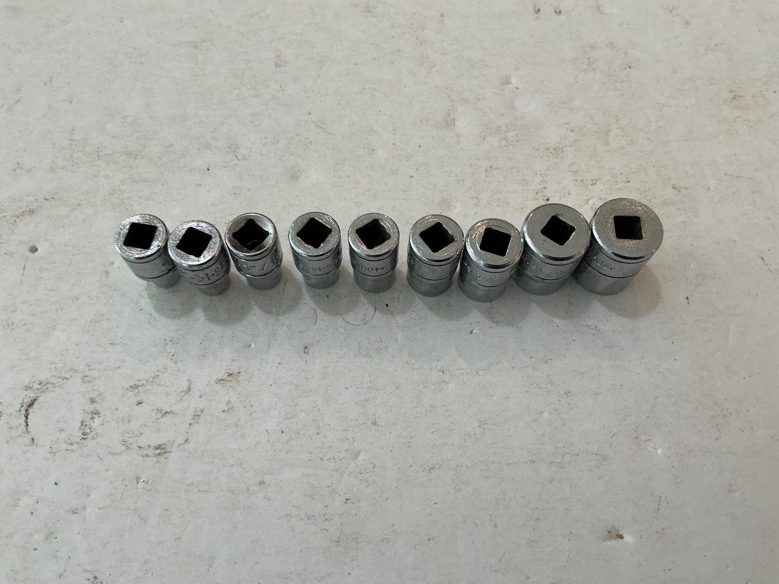 S-K tools 9 pc 1/4″ drive SAE shallow socket set 6 pt 3/16″-1/2″ USA made