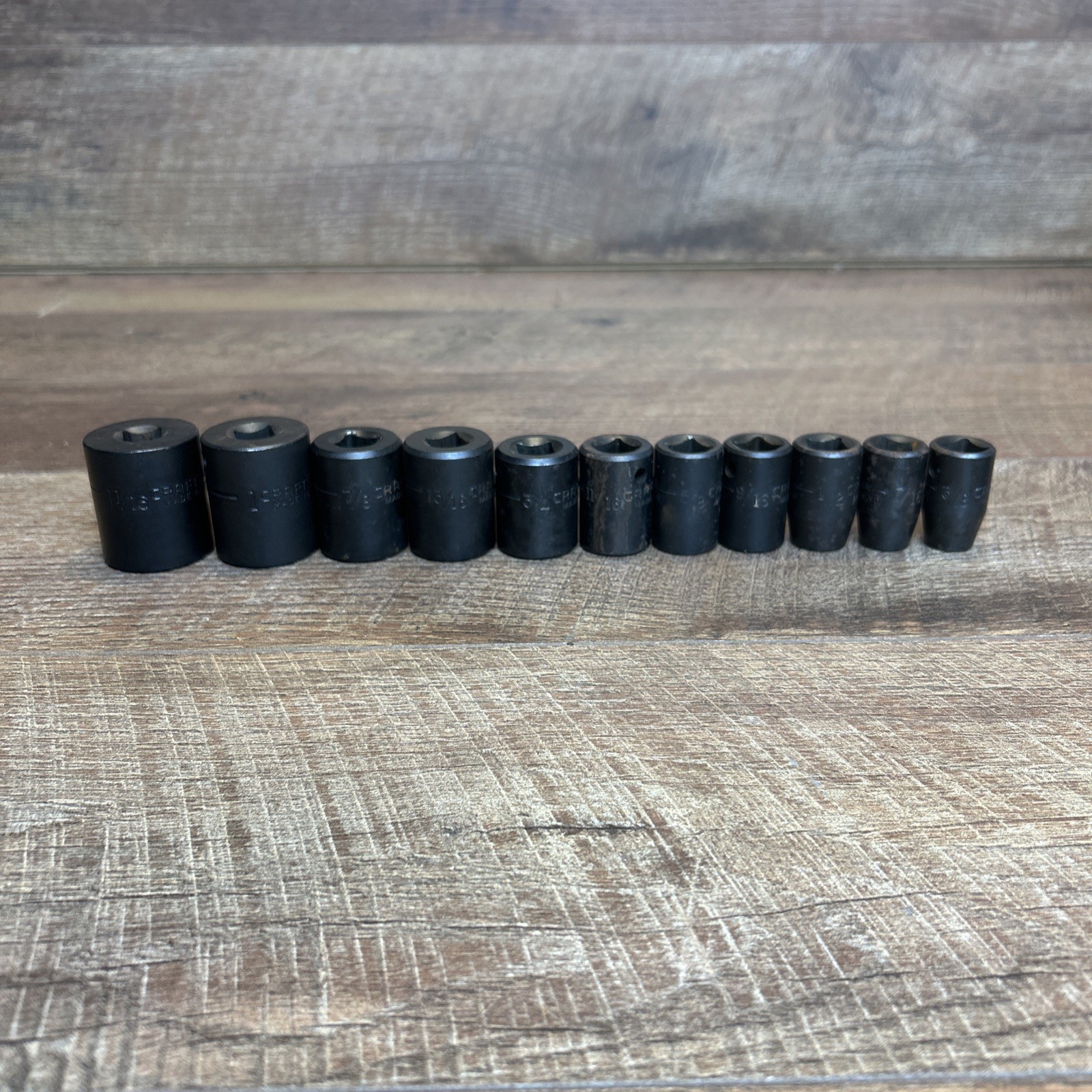 Vintage CRAFTSMAN 1/2″ Drive SAE Shallow Impact Socket Set GK Series
