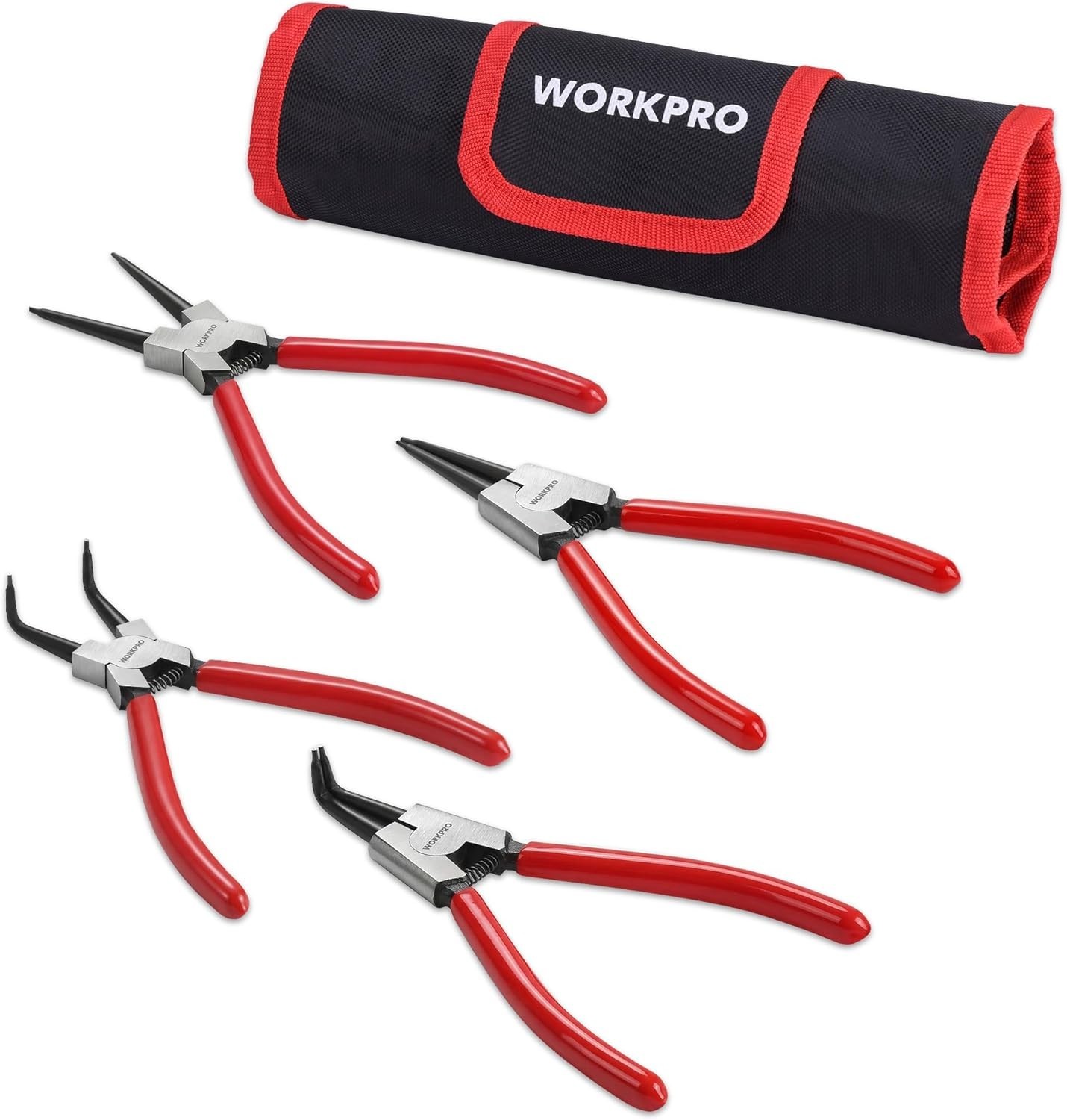 Professional 7-Inch Circlip Pliers Set with Non-Slip Grip & Storage Pouch