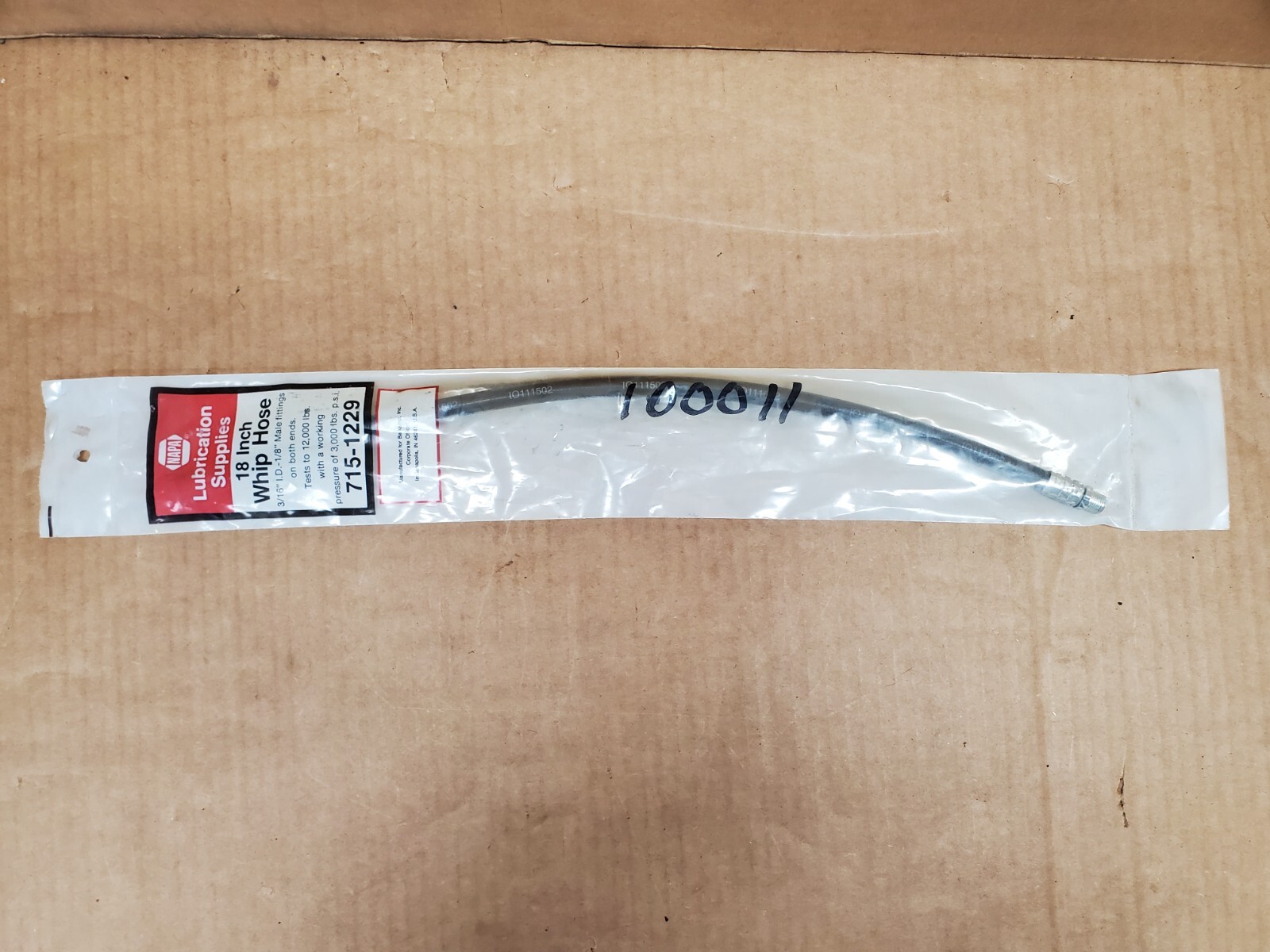 NAPA 18 Inch Whip Hose 715-1229 Grease Gun 18″ Lubrication Supplies 7151229 Flex