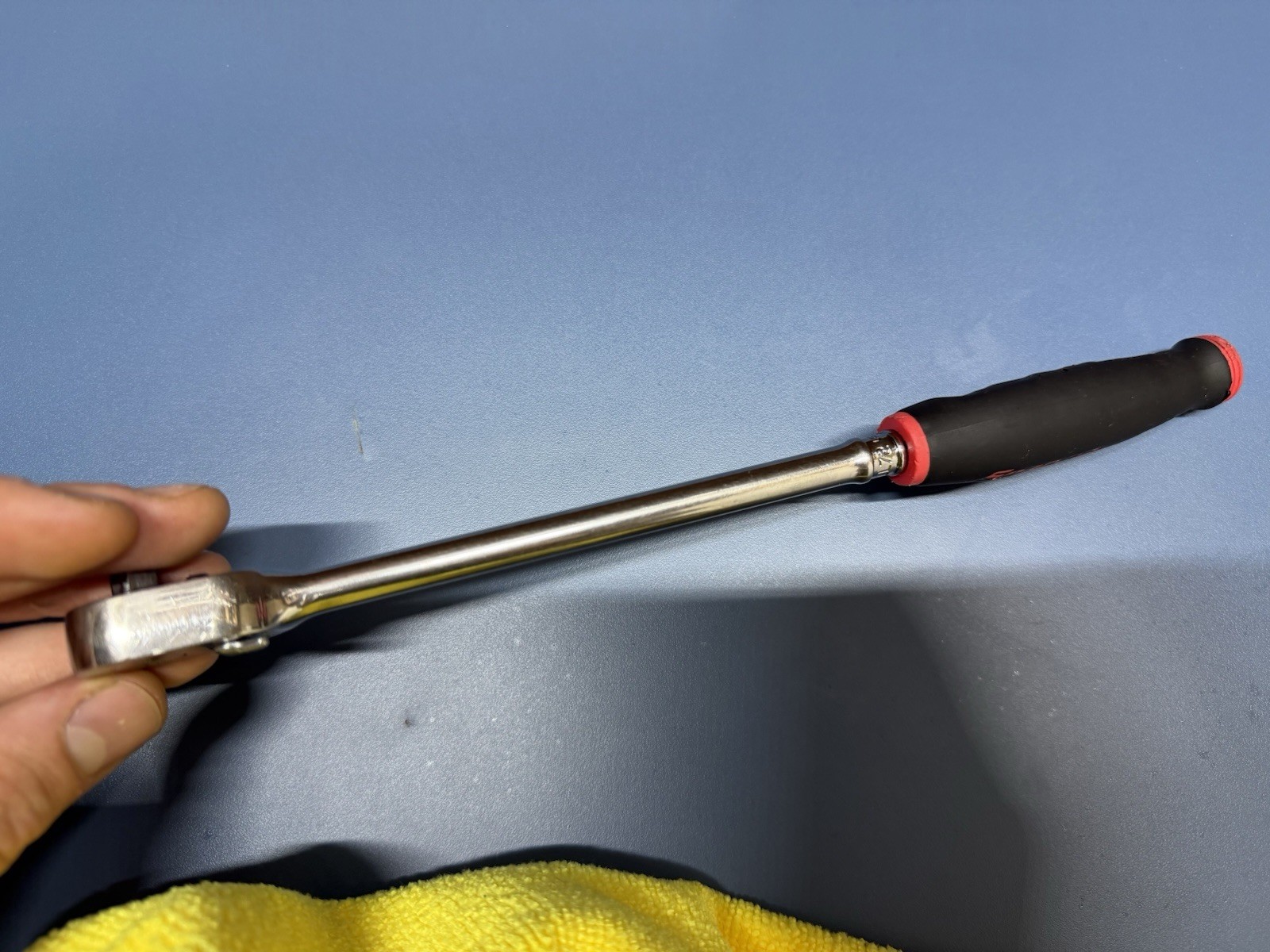 Snap-On Dual 80 1/4″ Drive XL Ratchet Red Soft Grip Extra-Long Handle THLL72 USA