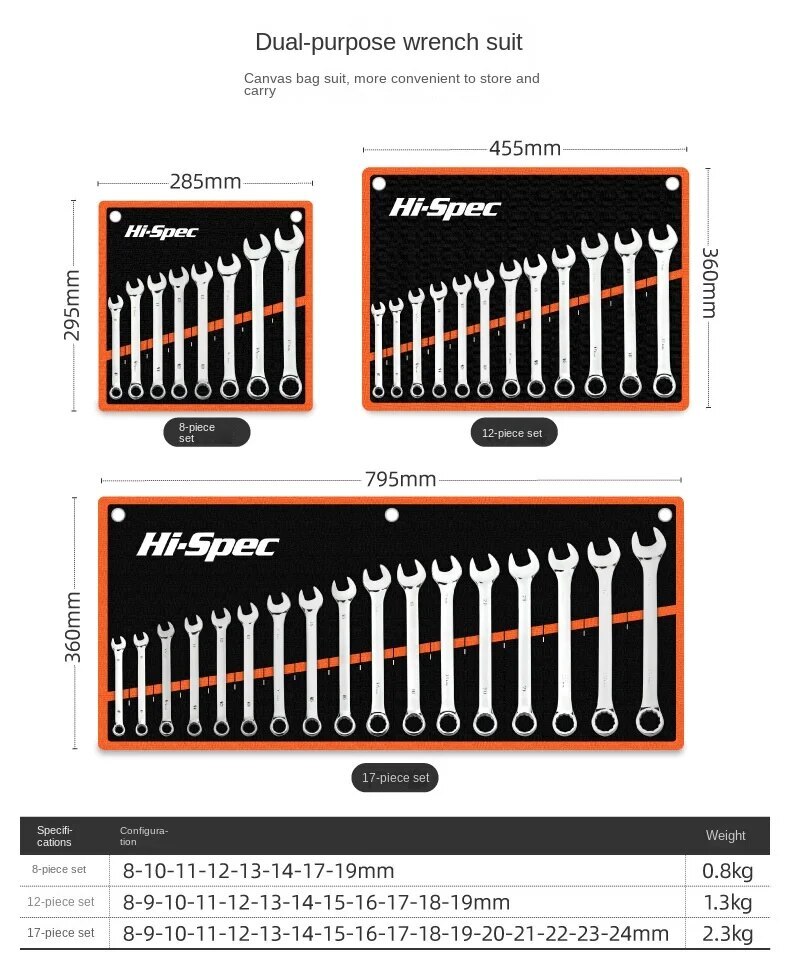 Ratchet Wrench Open End Dual Purpose Quick and Labor-saving Wrench Tool Set