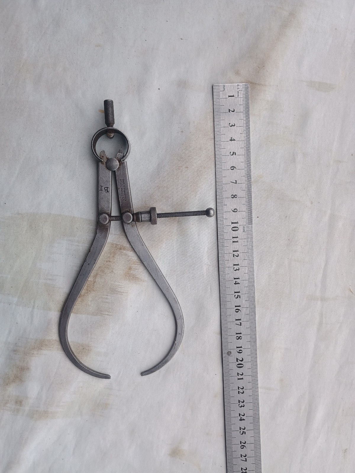 L.S. Starrett Outside Spring Caliper Engineer Tool Vintage Motorcycle Car