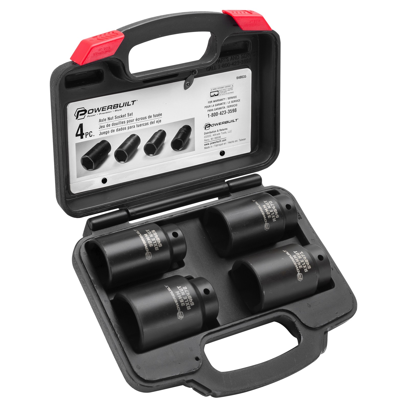 Powerbuilt 4 Piece Axle Nut Socket Set – 648635