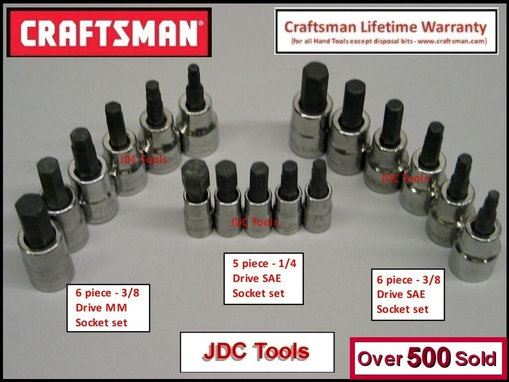 CRAFTSMAN 17 pc SAE METRIC MM Allen Hex Key Socket wrench set 6 10 12 15 16
