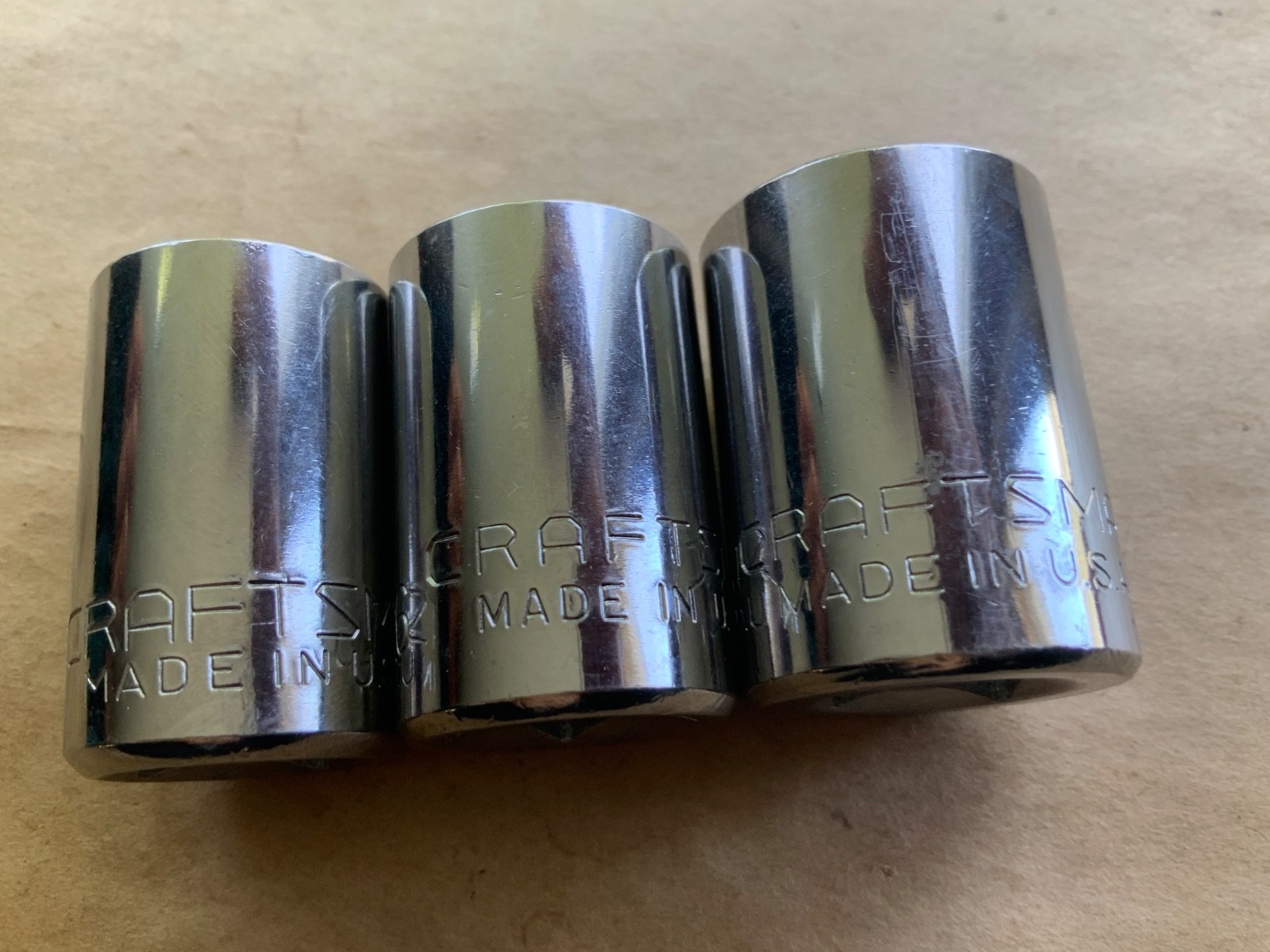 Craftsman USA 8 point double square socket lot 1/2 drive