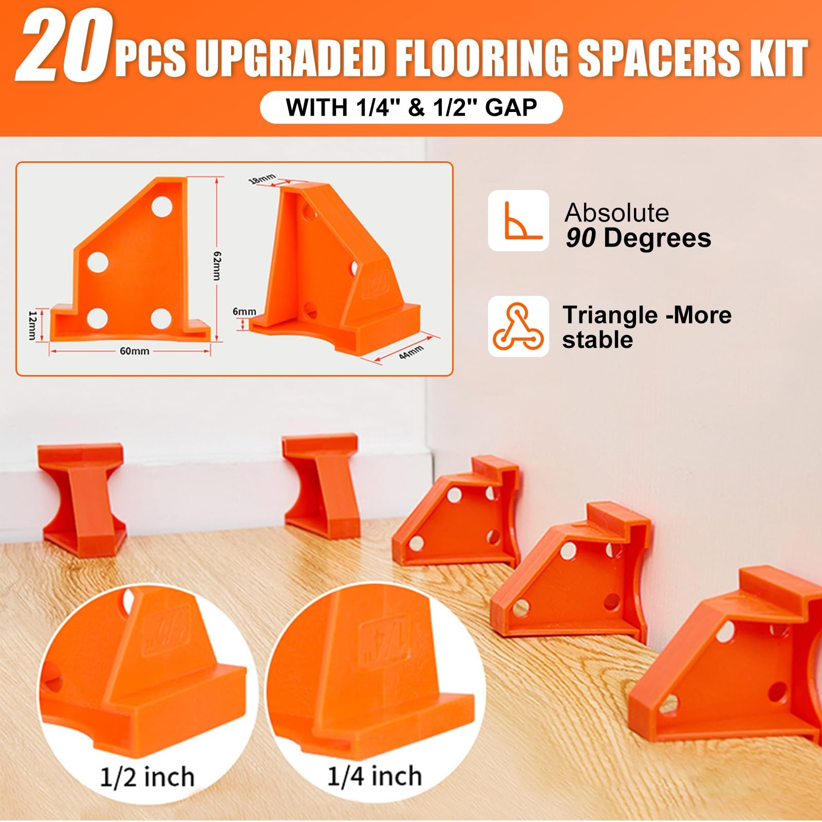 CNQLIS Laminate Flooring Tools, 65 Pieces lvp Installation kit with 60 Spacer…