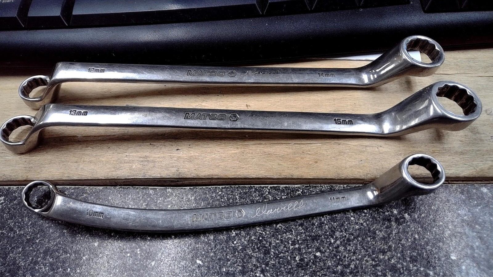 MATCO 3 PIECE METRIC DEEP OFF-SET BOX-END WRENCHES (Custom 10-11), 12-14, 13-15