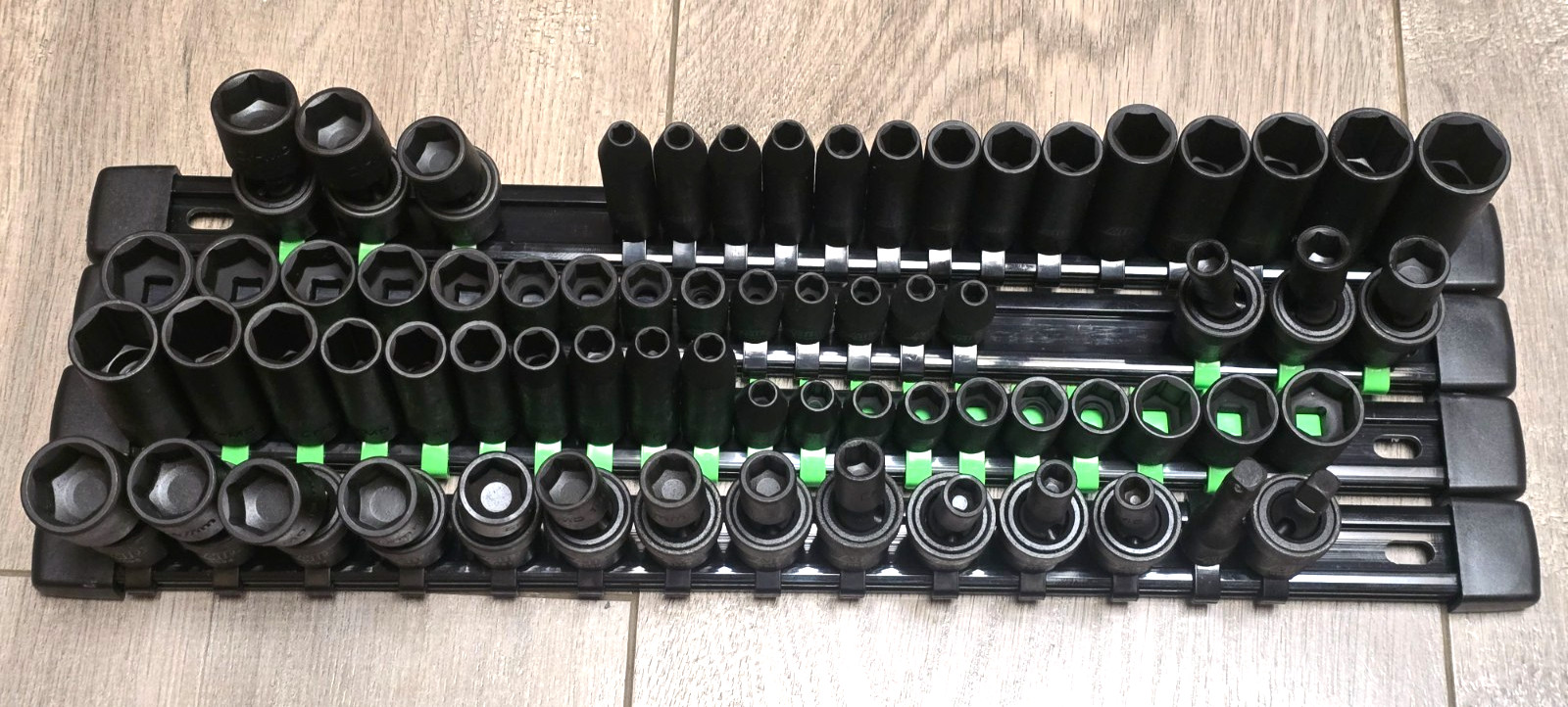 ATD 68pc Master 1/4″ dr 6pt SAE & Metric Impact Socket Set w/ Universals & Rails