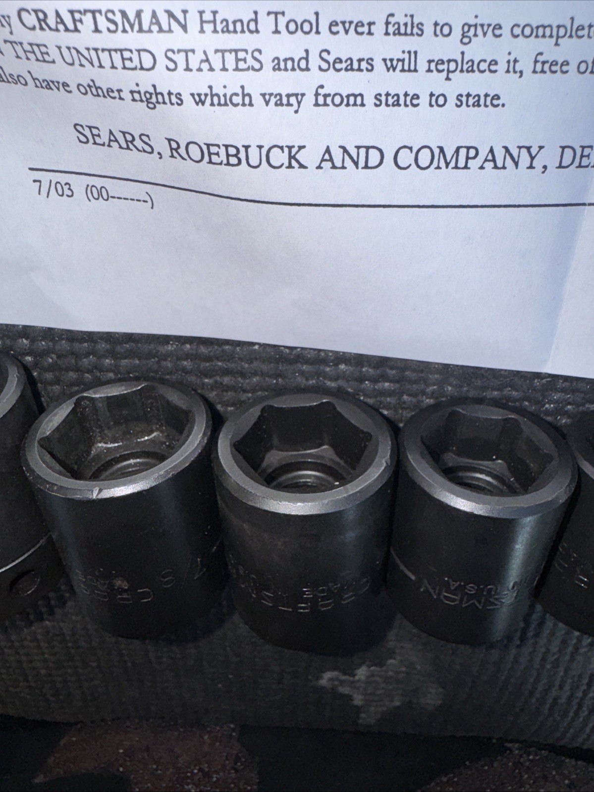 Sears Craftsman USA Nos Impact socket Set Catalog 1/2” Drive SAE 19970 GK