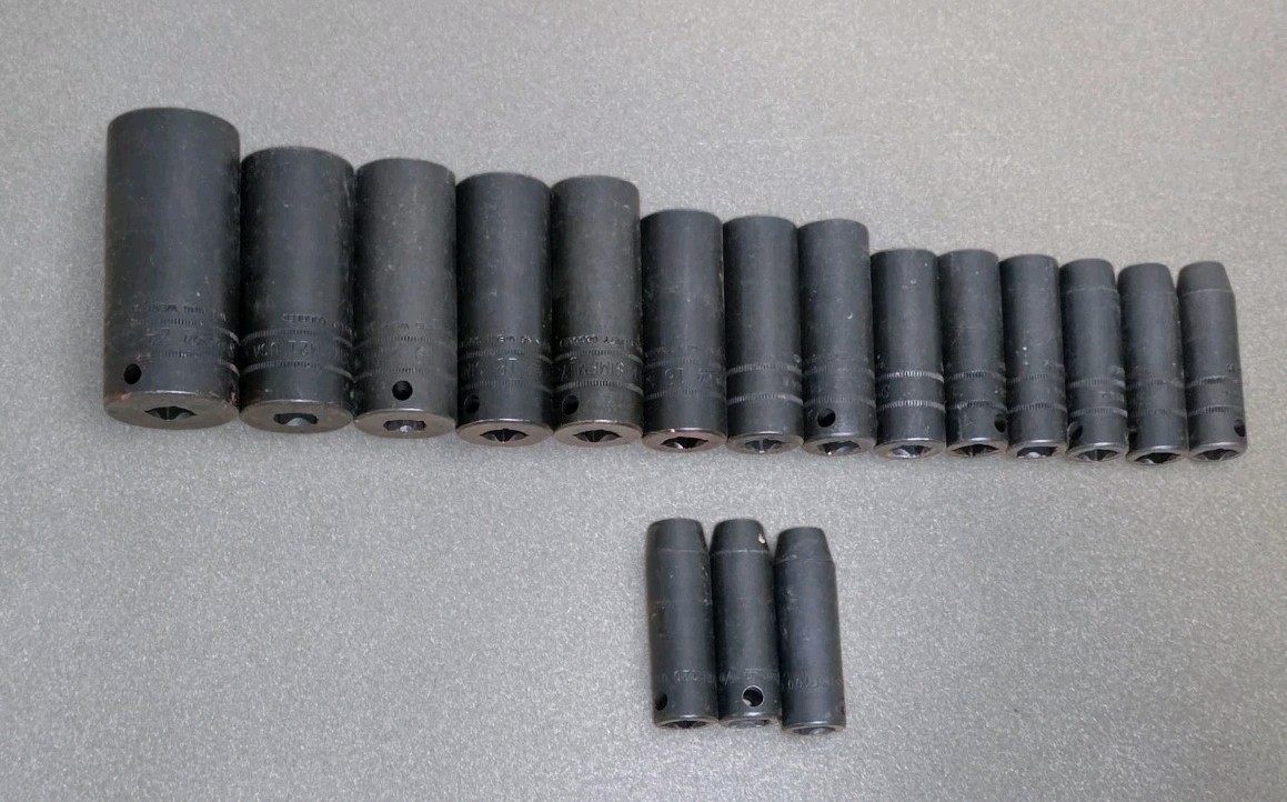 14 Snap-on Impact Deep Well Socket Set Metric SIMFM 24 to 8mm 3/8″ Drive MAC