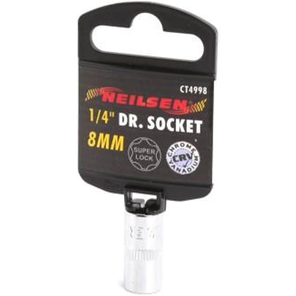 Neilsen 1/4″ Drive Standard Shallow Square Metric Single Socket 8mm