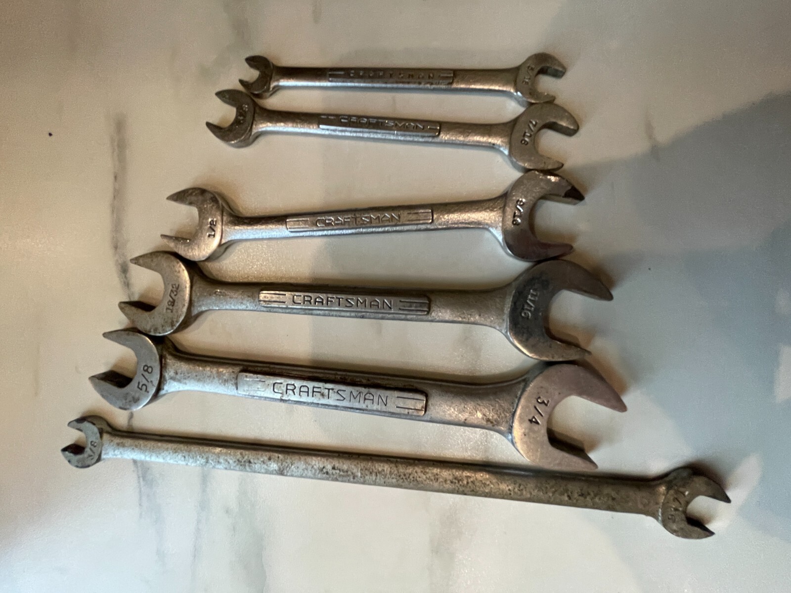 VTG Craftsman SAE OPEN END Wrench Set 6 Piece Set 44475 TAPPET 19/32 V SERIES VV