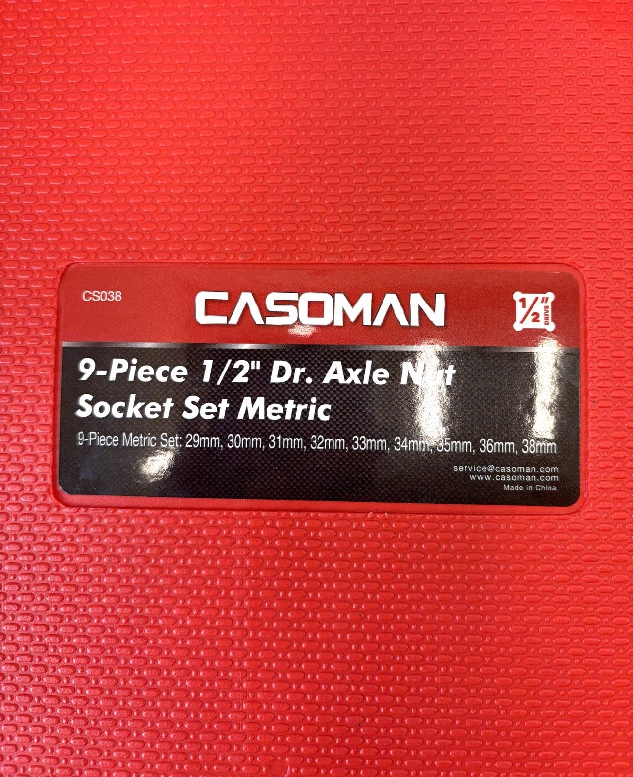 Casoman 9 Piece 1/2 in Drive 29mm-38mm Spindle Axle Nut Socket Set Model CS038