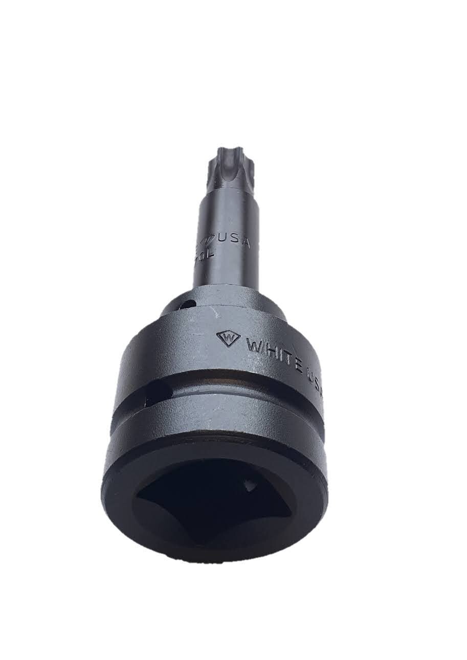 White-USA T70 TORX WITH 1″ DRIVE HOLDER, LONG BIT, T70 TORX, E3270T-L RAILROAD