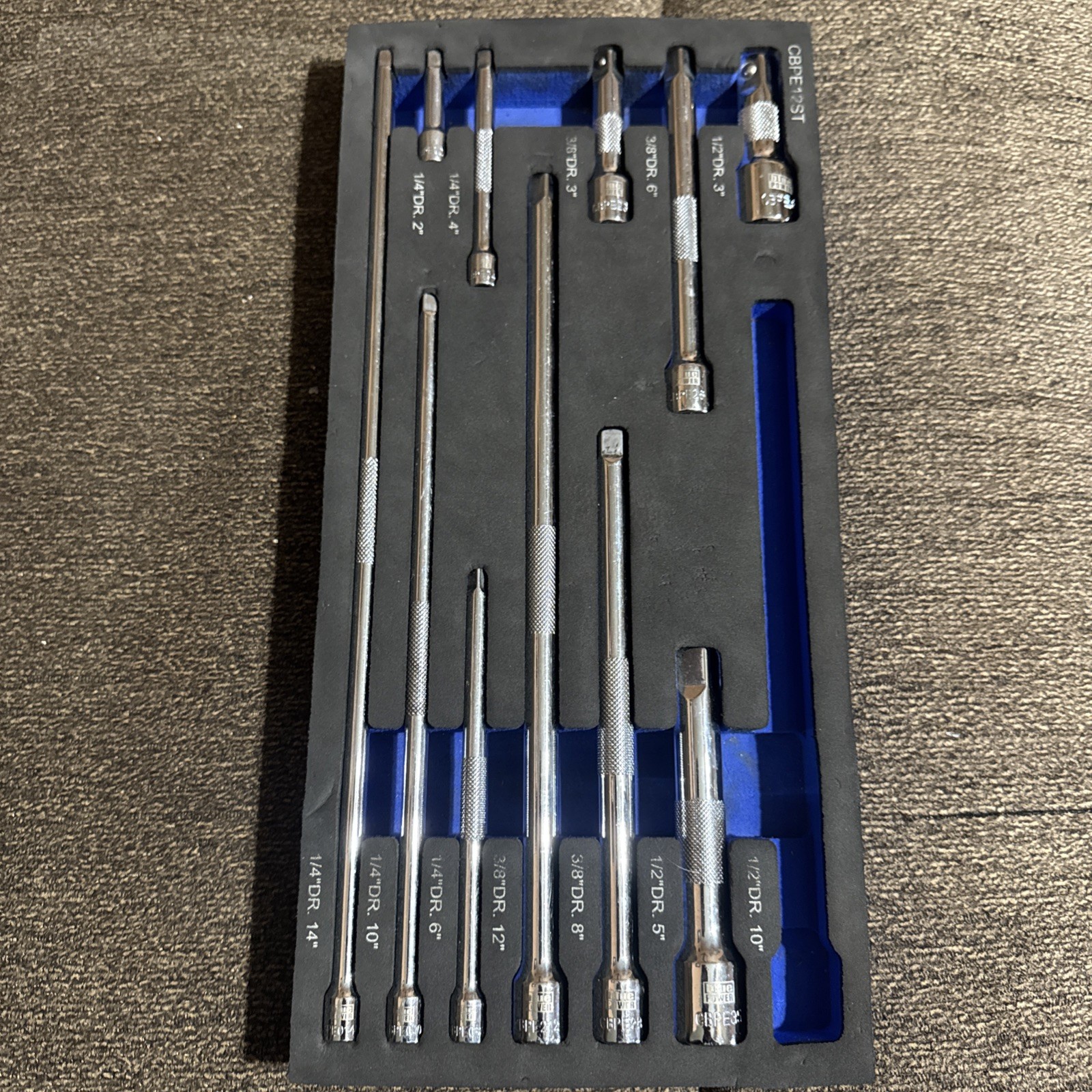 Cornwell Tools 12pc Extension Set 1/4,3/8 &1/2 CBPE12ST **Missing 1 Extension**