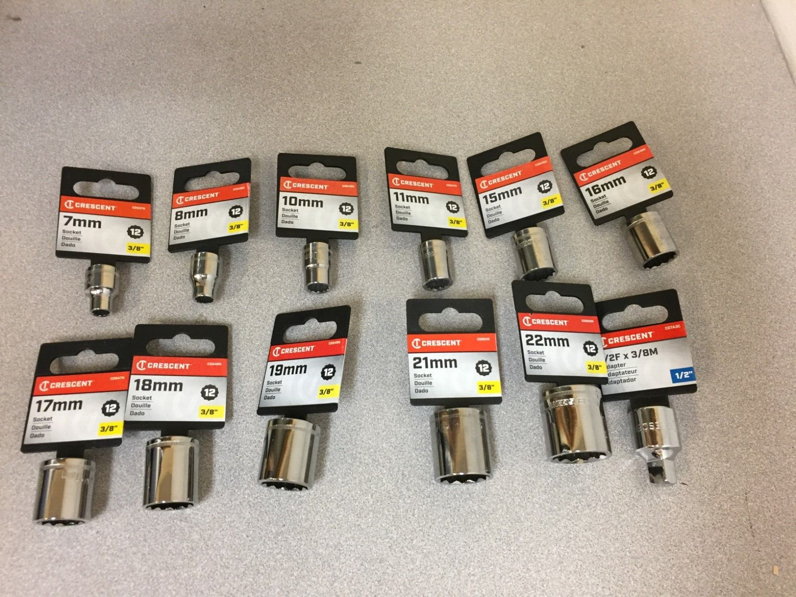 Crescent 12 pc socket and adapter bundle