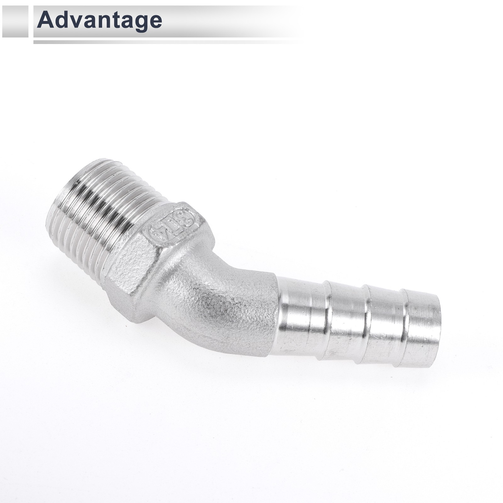 15/32″ OD 3/8″ BSPT 45° Elbow Beard Fittings with 2 Ties