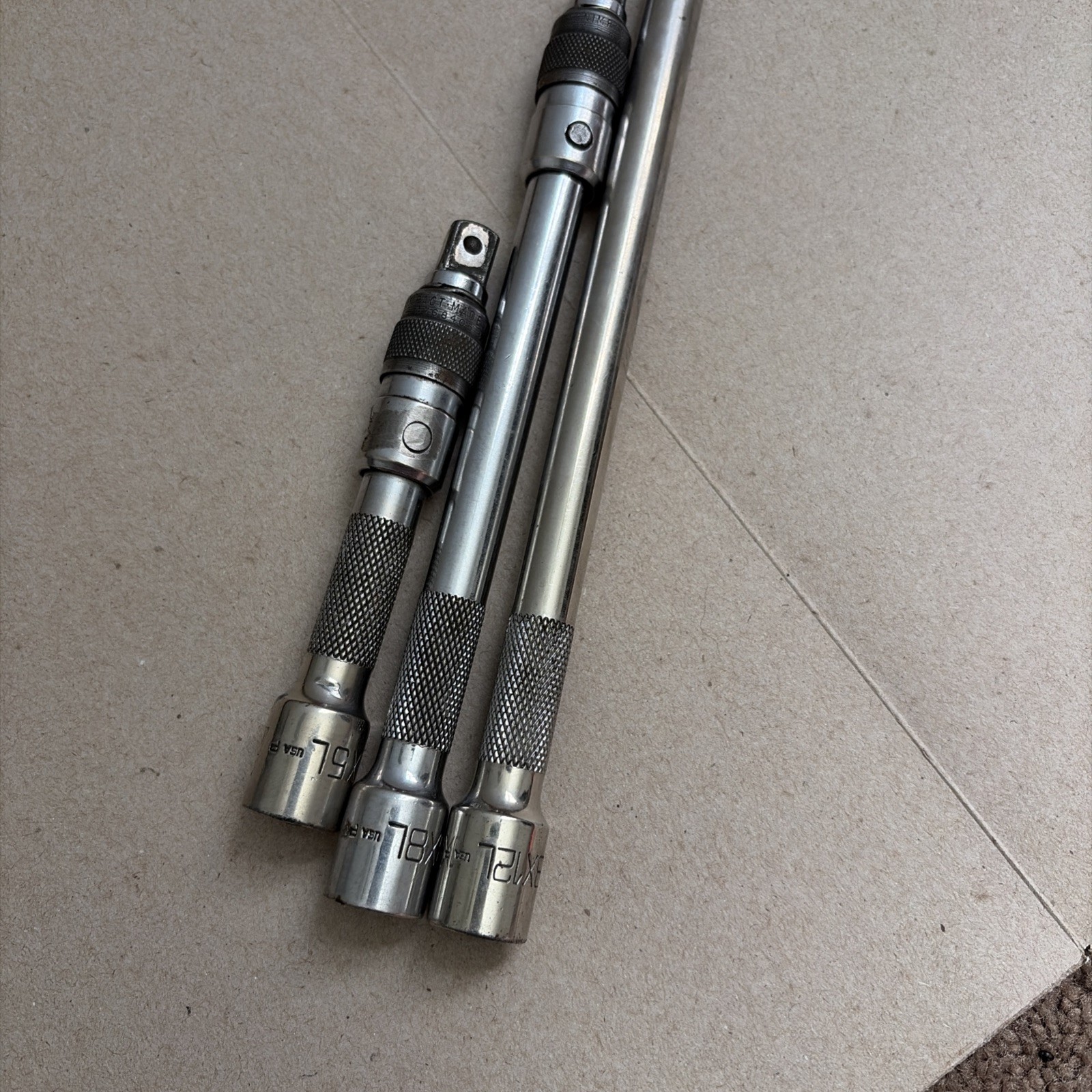 Matco Tools USA 3pc 3/8″ Drive Locking Chrome Extension Set – 5”, 8” 12”