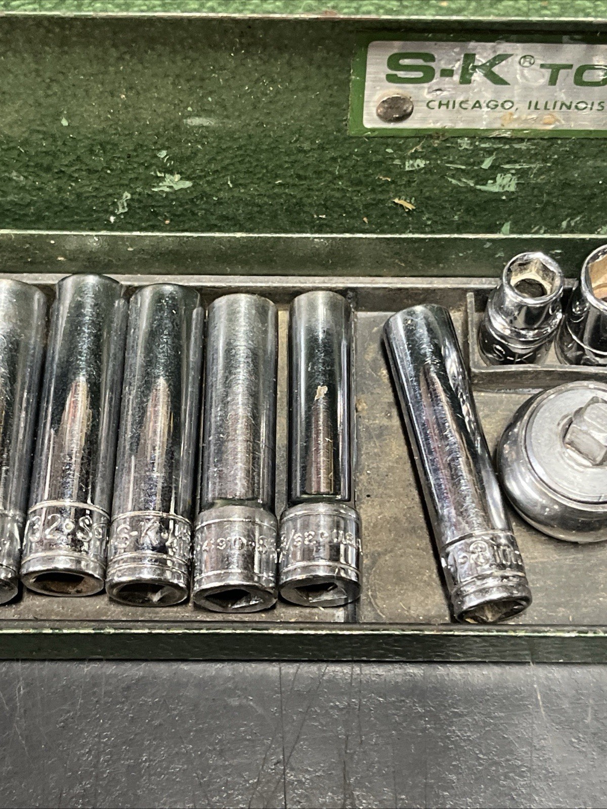 SK Tools 2 Incomplete 1/4” Drive Socket Sets W/ Ratchets & Metal Cases USA Made