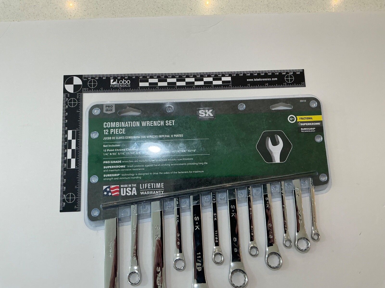 NOS S-K 12 piece SAE combination wrench set fully polished 1/4” to 13/16” USA