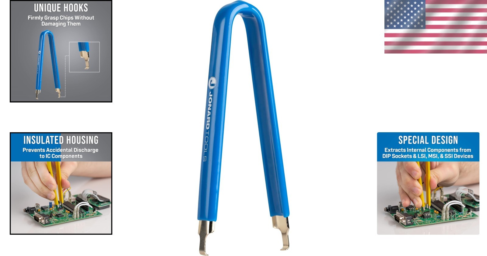 4-Inch Insulated Spring Steel DIP/IC Extractor Tool for Safe Chip Handling