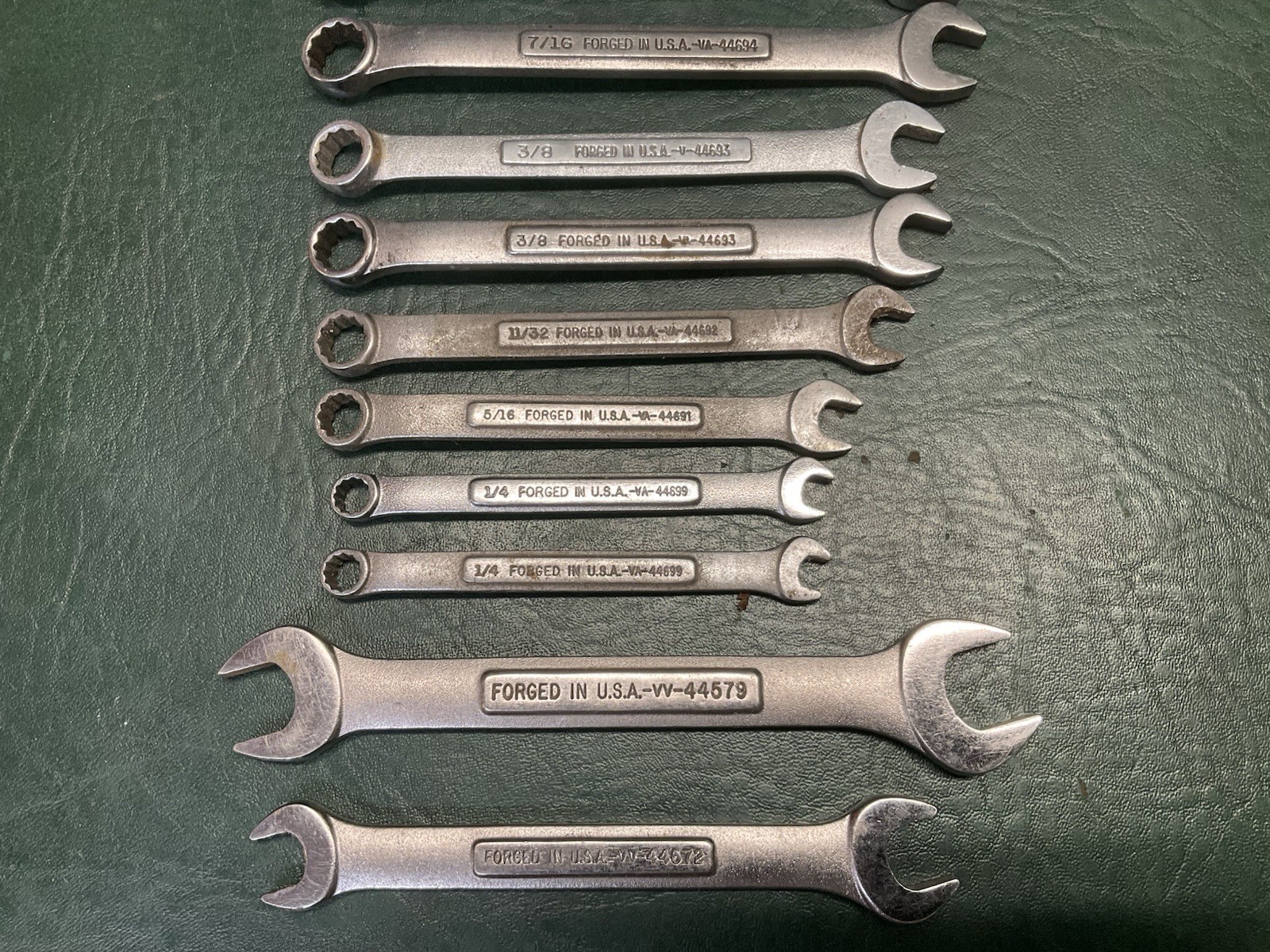 Vtg Craftsman SAE & Metric 12 Point Wrench lot -V- USA 15/16″ – 1/4″ & 18mm-7mm