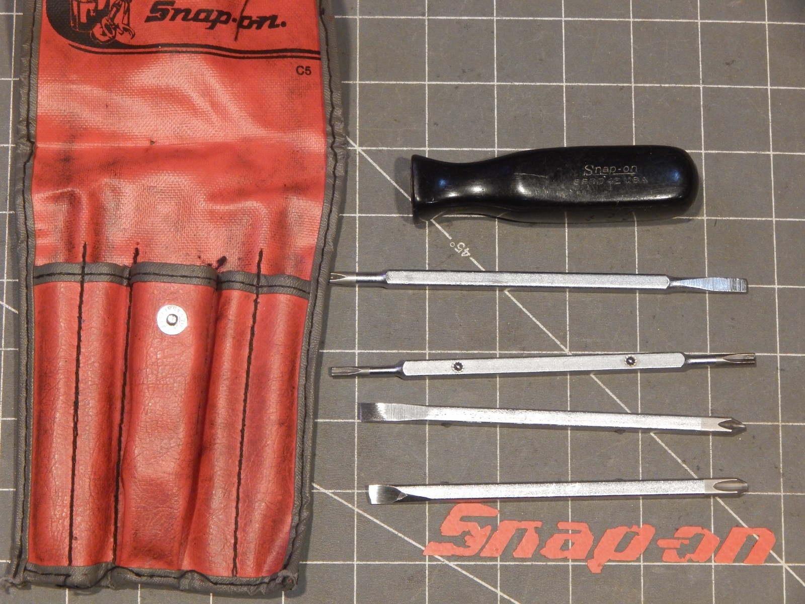 READ Snap On 5Pc Reversible Blade Screw Driver Screwdriver Set SSDD42 C5 Pouch