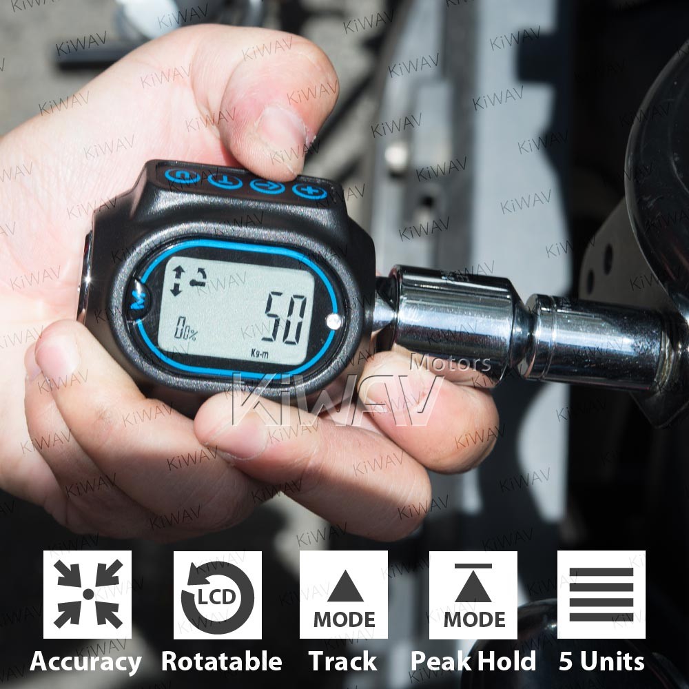 KiWAV digital torque wrench adapter 1/2″ 3/8″ 1/4″ sq drive 3-200Nm