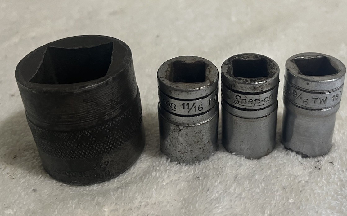 SNAP ON TOOLS – Lot Of 3 Sockets , 1/2″ Drive,6 Point, TW Series + 432 Adapter