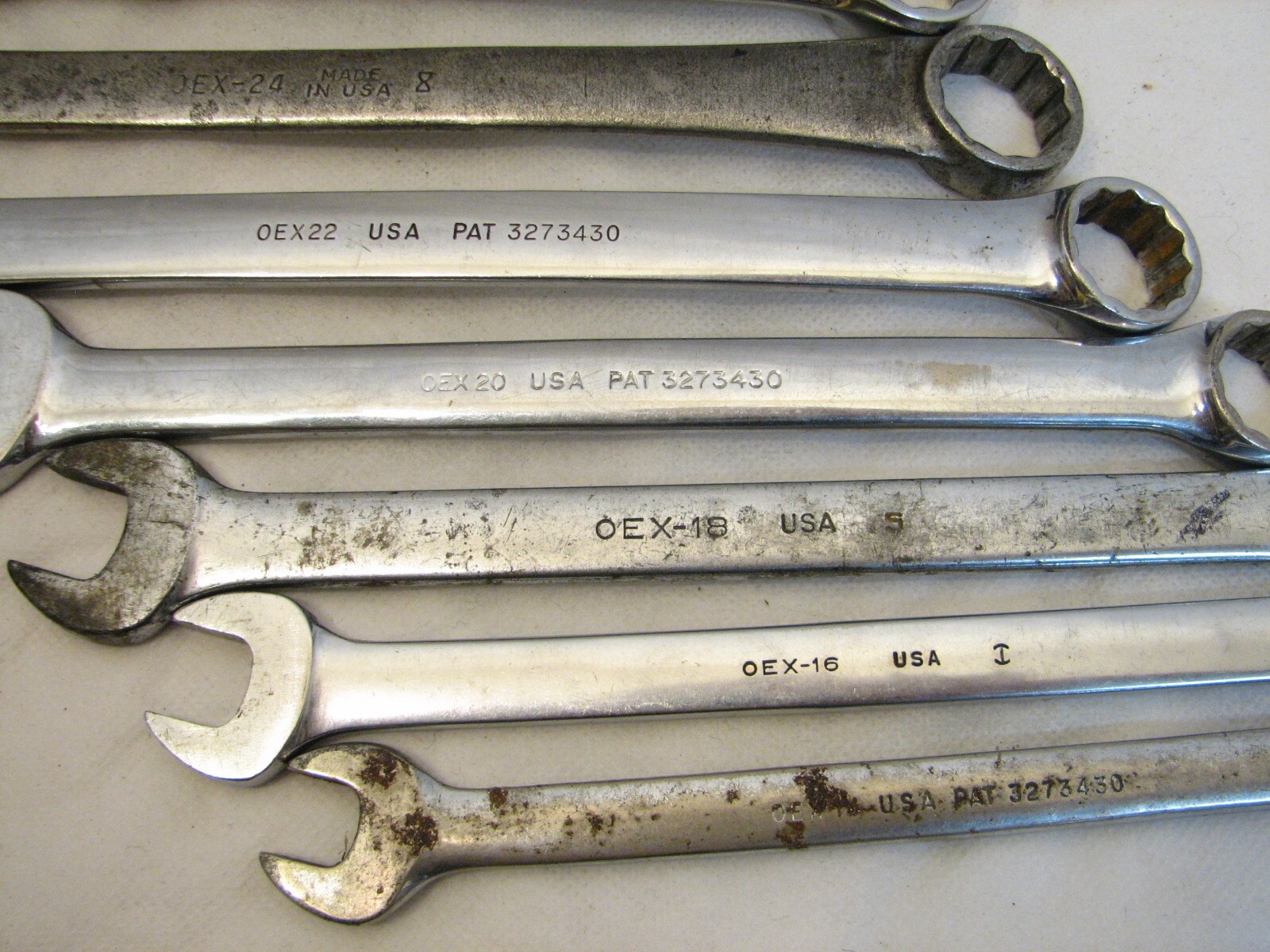 Set 9 Snap-On Combination SAE Wrenches 3/8″ to 1″ OEX 14-32 Open Box End