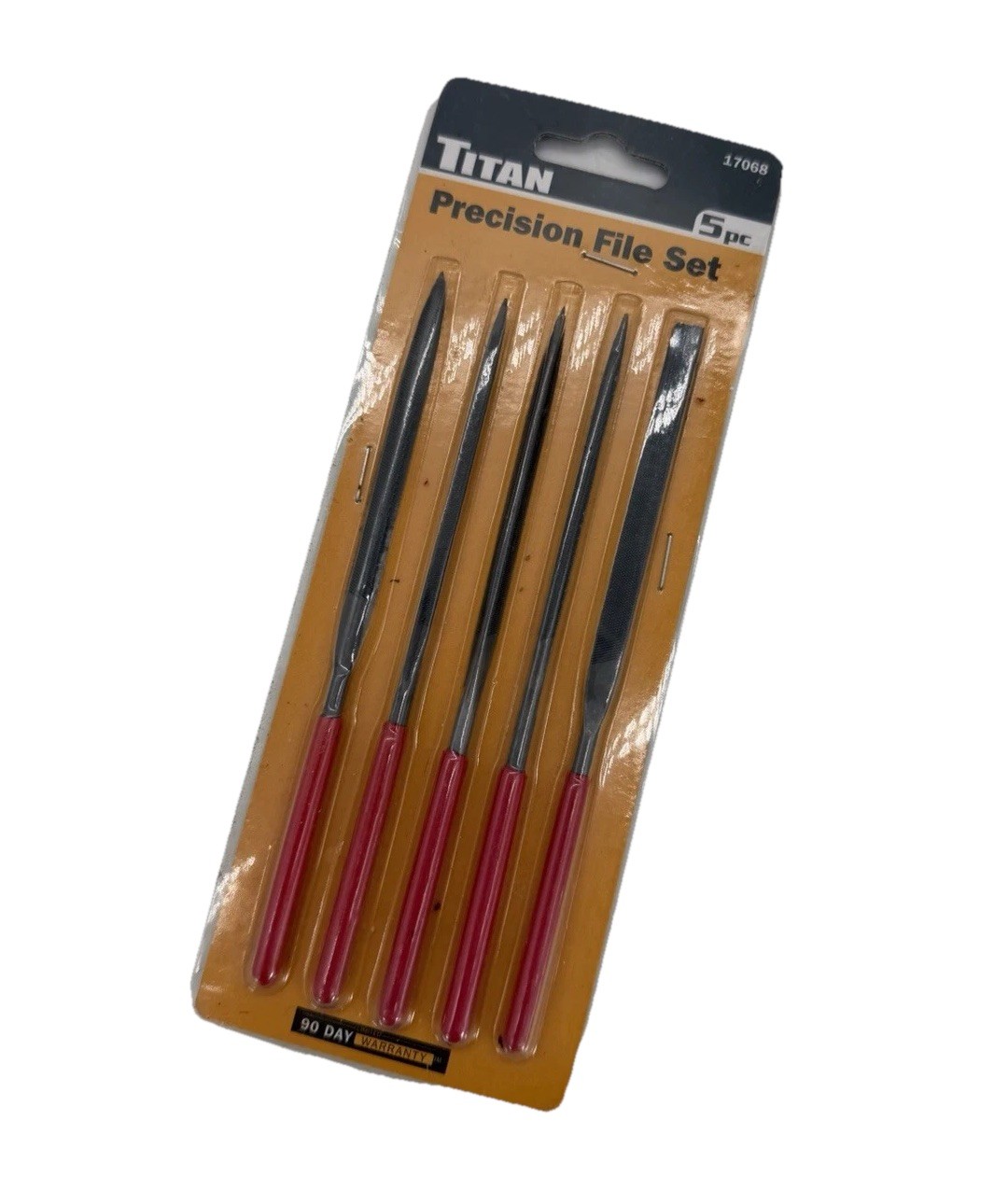 Titan 17068 Precision File Set 5-Piece Heat-Treated Steel Vinyl Handles NEW