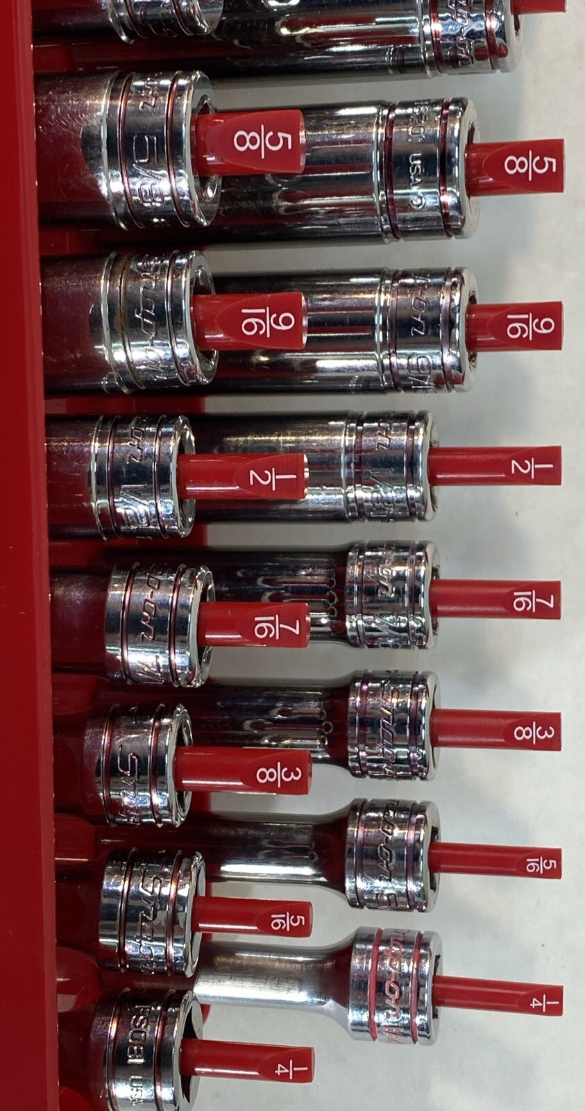 Snap On SFS081-SFS281 3/8″ Drive Socket 7/8-1/4 Set 22pcs Deep/Shallow w/Tray