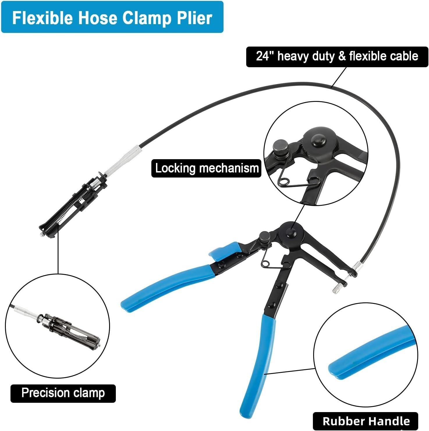 10Pc Hose Clamp Clip Remover Pliers Wire Long Reach Kit Fuel Oil Water Hose Tool