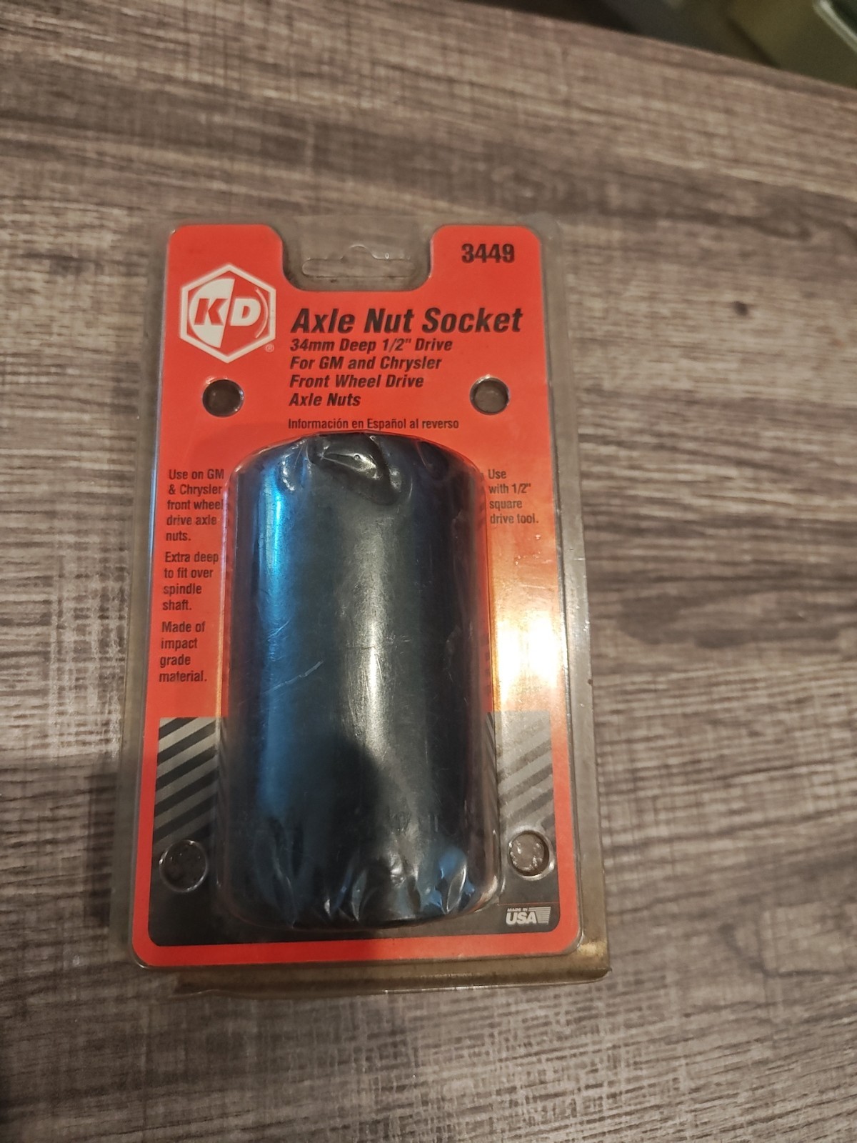 KD TOOLS GearWrench 3449 Axle Nut Socket 34mm Deep for GM and Chrysler NEW USA