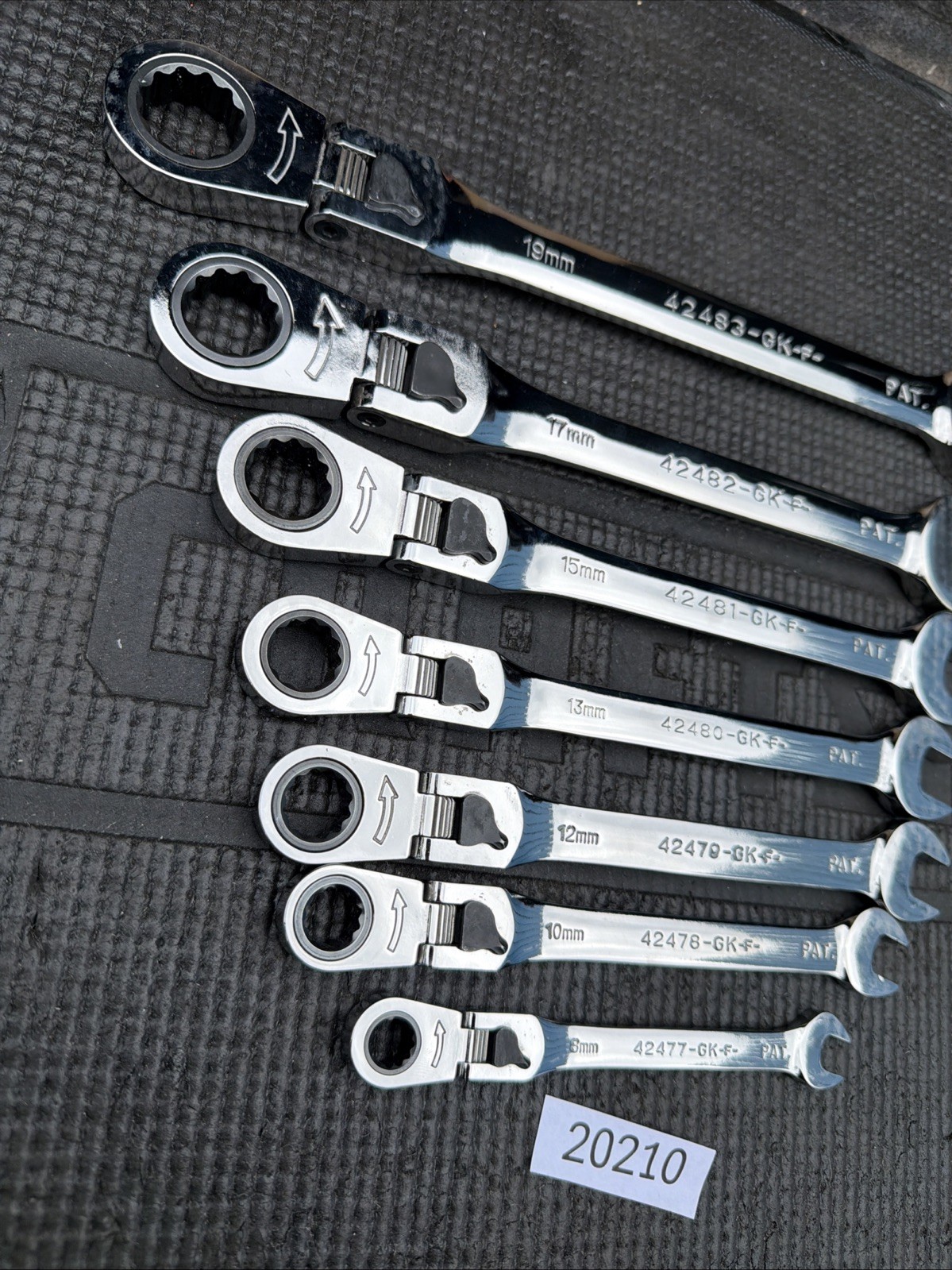 Rare Sears Craftsman USA Nos 7pc Locking Flex Ratcheting Wrench Set 42401 Metric