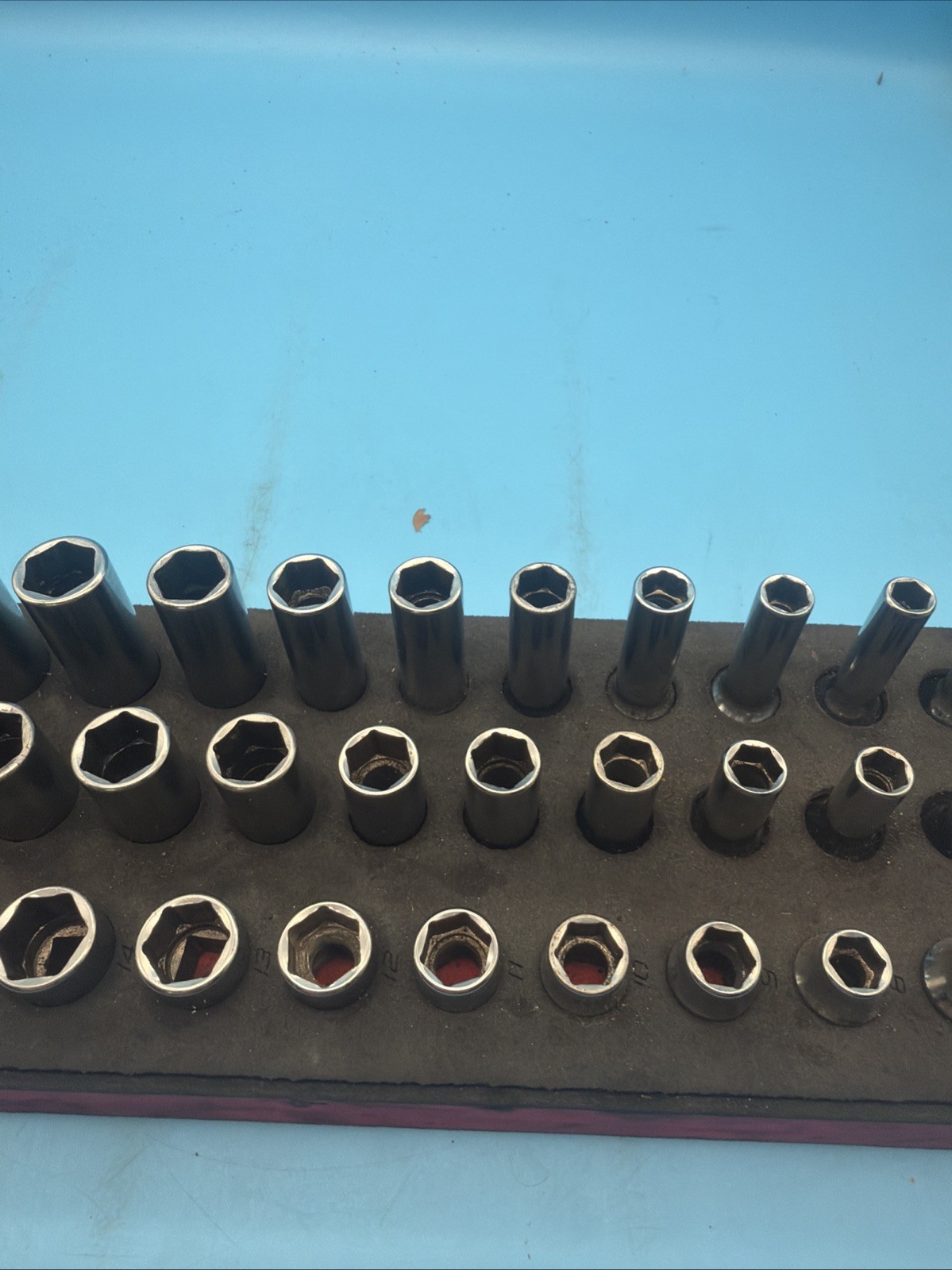 Snap-on 245SFMSFR 45pc 3/8″ Dr Shallow, Semi and Deep Socket Set Foam 6pt 6-20mm