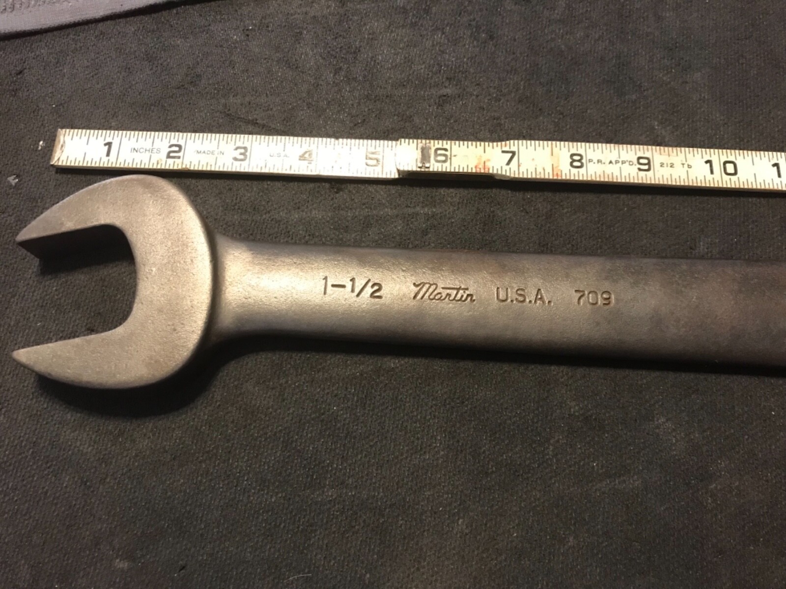 Martin Tools Single Open End 1-1/2” Engineer’s Machinery Wrench 709 USA