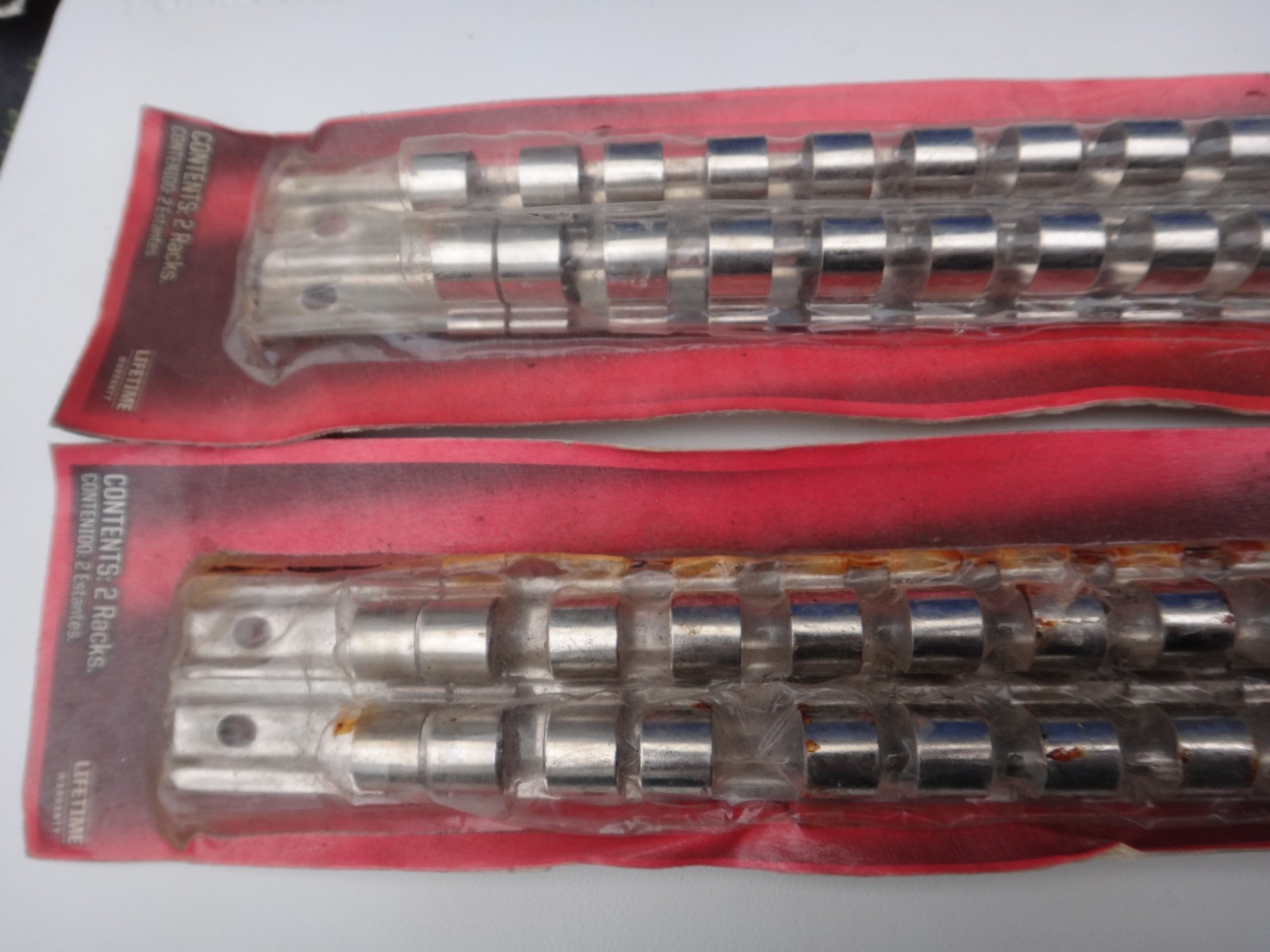 Craftsman 1/2″ Drive Socket Rail 9-41325 2 Pack NOS Red Plastic Handle Slide