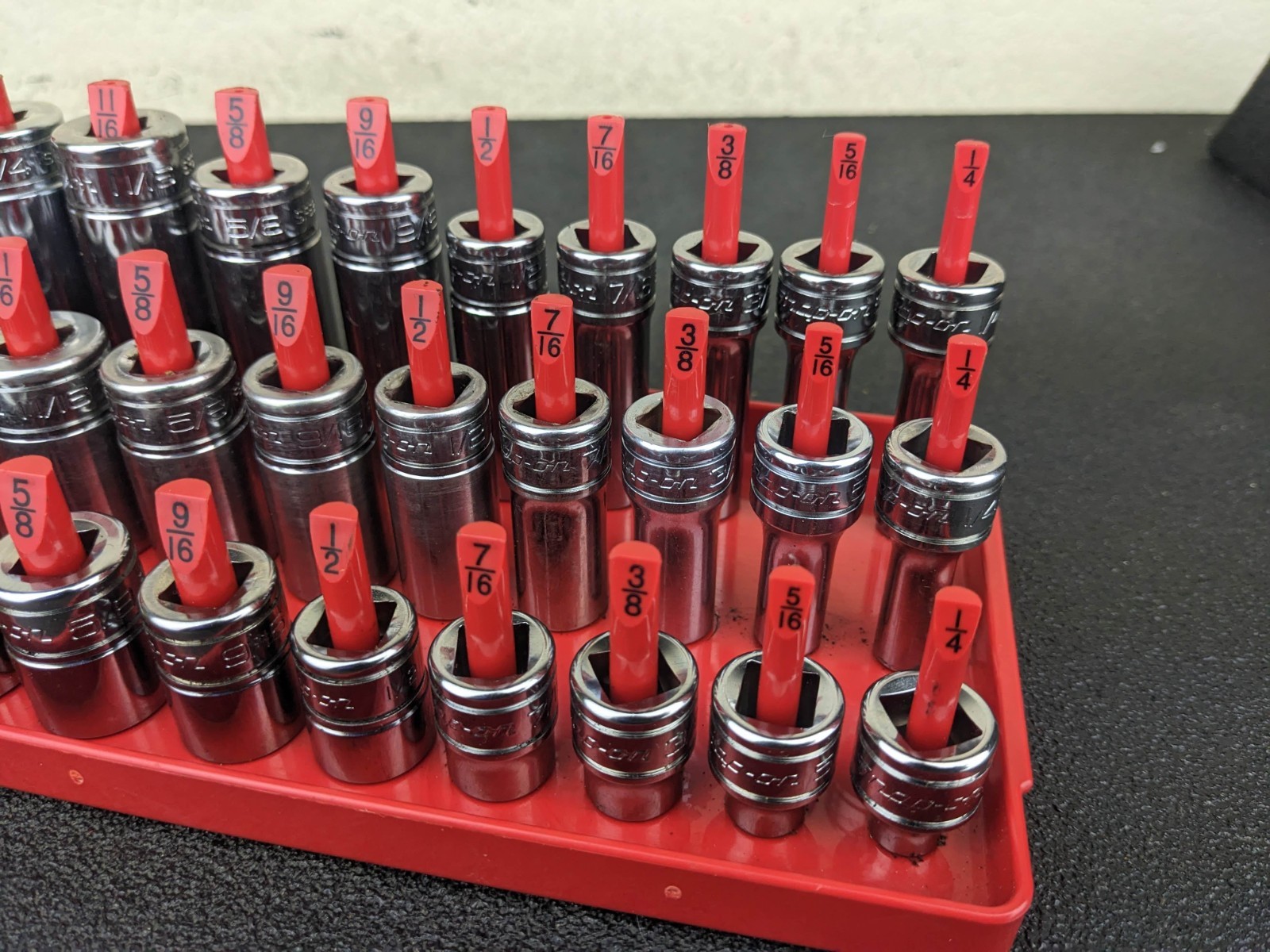 #bo723 Snap On USA 39pc 3/8″ Drive SAE 6 Point Shallow Semi Deep MASTER SET