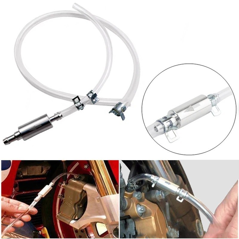 Universal Brake & Clutch Bleeder Hose Kit One Way Valve Fluid Bleeding Tool