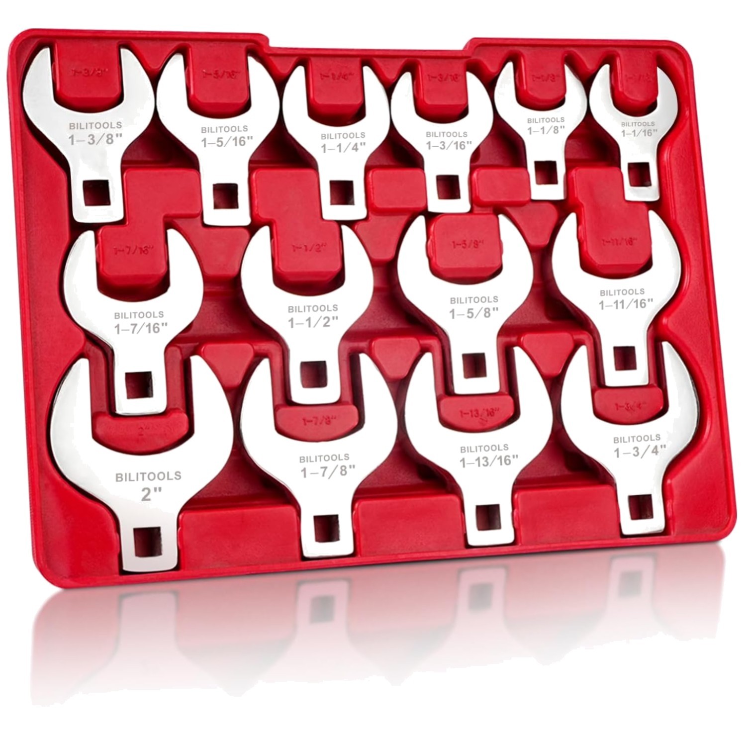 Heavy-Duty 1/2″ Drive Crowfoot Wrench Set, SAE, 1-1/16″ – 2″/-